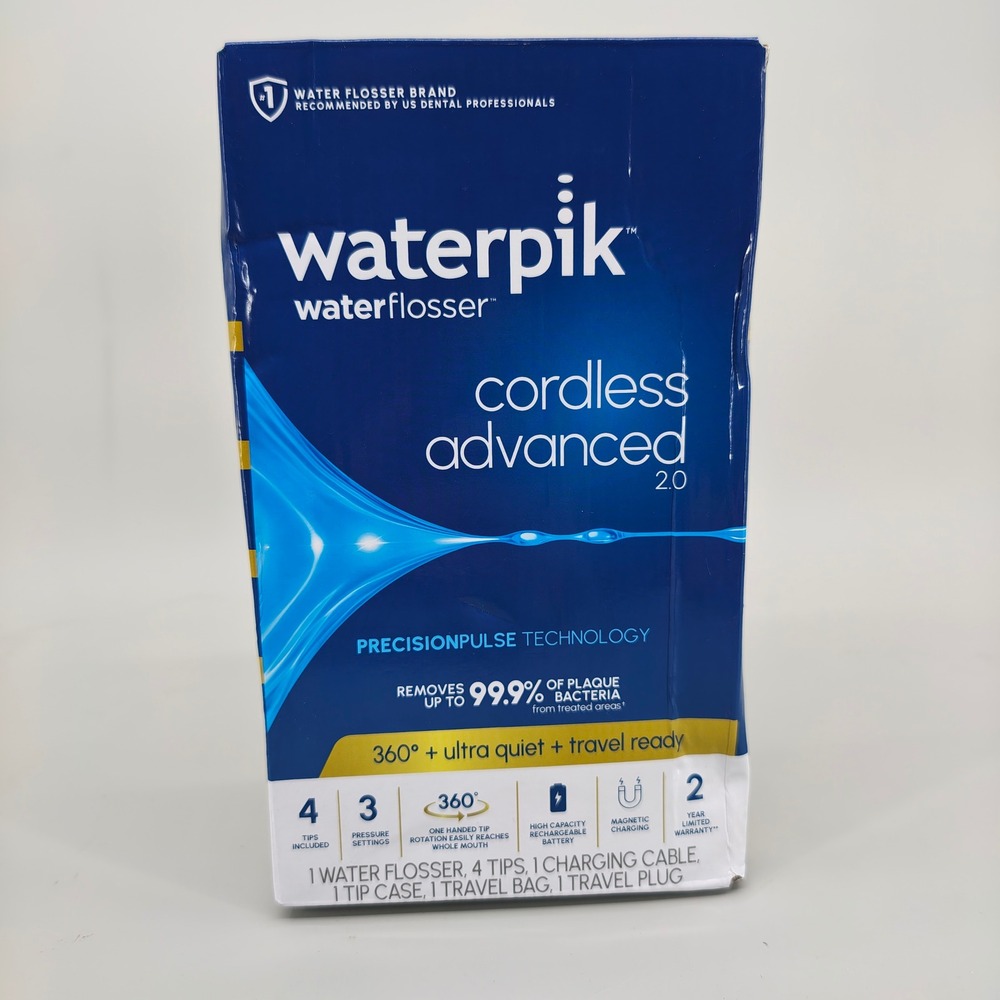 Waterpik Cordless Advanced 2.0 Water Flosser WP-587CD Blue New Open Box